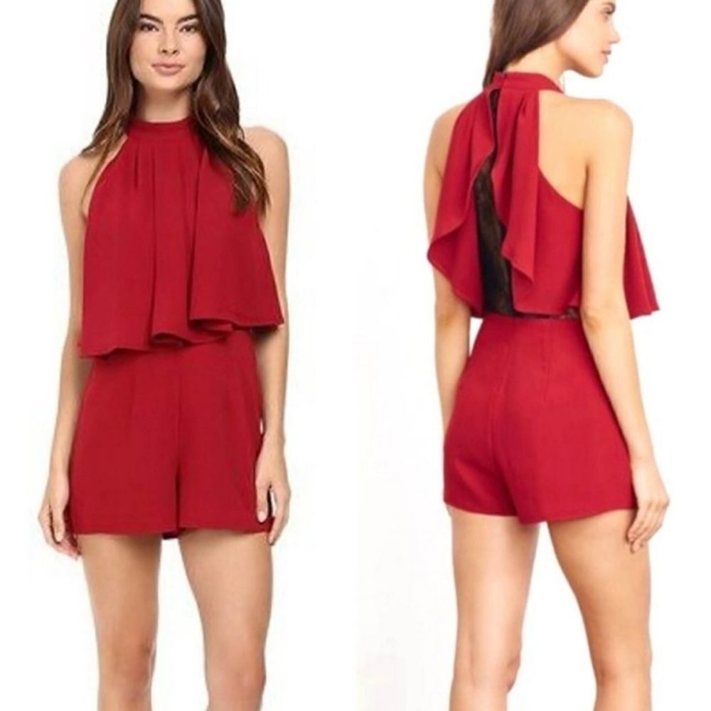 NWT Lovers +friends nicki romper in cranberry smal
